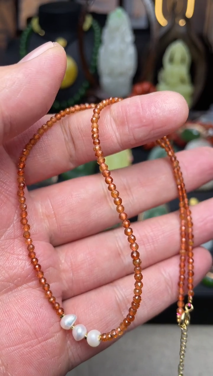 【闪购商品】石榴石颈饰未镶嵌精品项链 