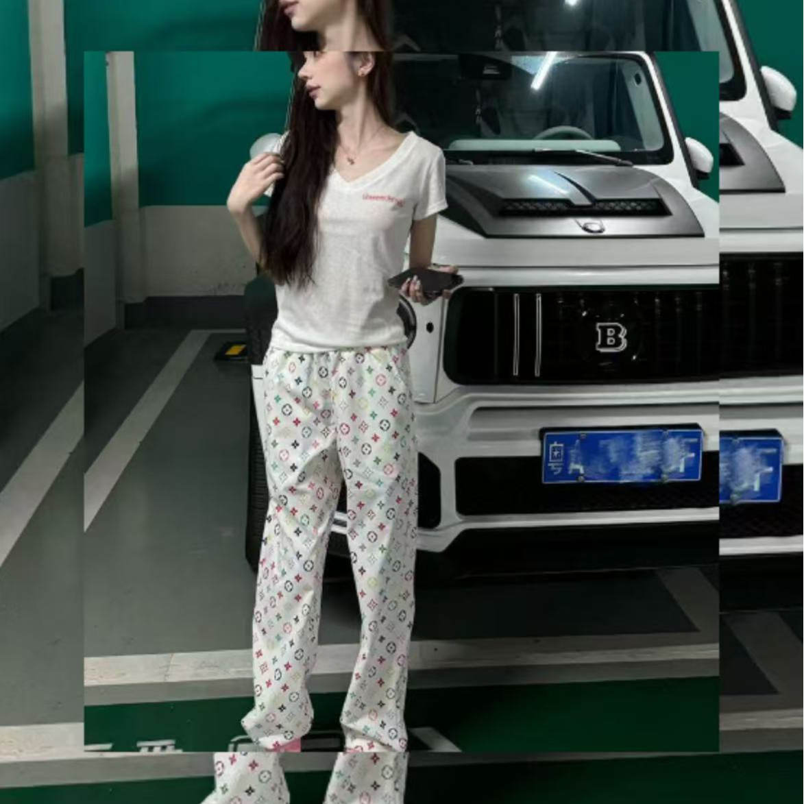 【思琦定制】短袖女夏季小众设计感修身显瘦纯欲上衣加裤子