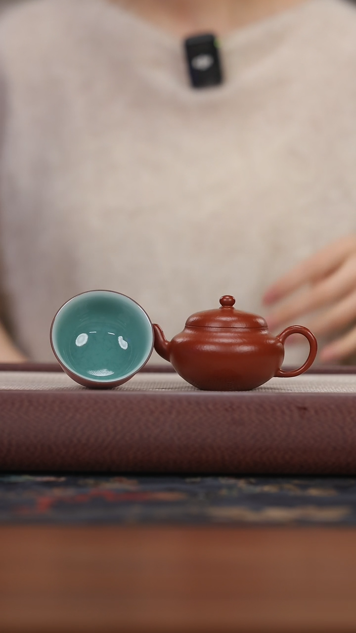 【闪购商品】紫砂茶壶hf大红袍君德110cc+雾霾粉小杯