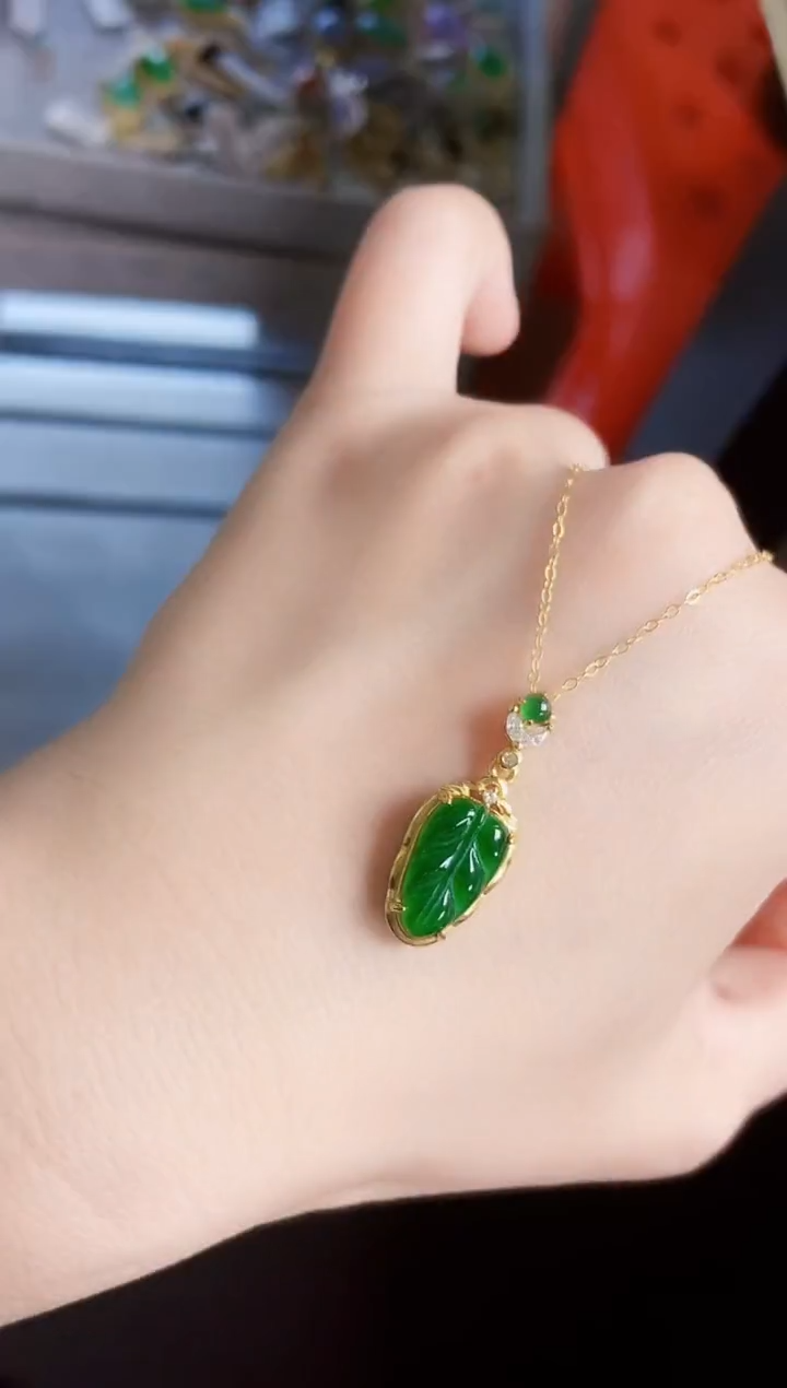 【闪购商品】翡翠颈饰银S925镶嵌45664