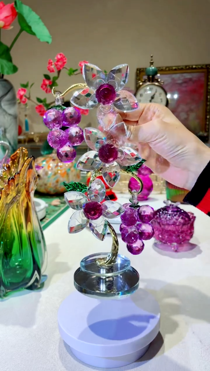 琉璃手工艺品葡萄摆件