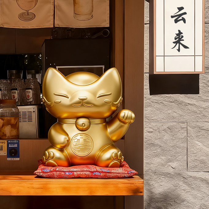 元宝招财猫鑫礼盒装乔迁新居礼物客厅旺宅轻奢高档财神爷玄关