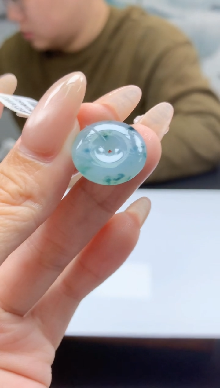 【闪购商品】定制翡翠未镶嵌888ee-毛货平安扣24