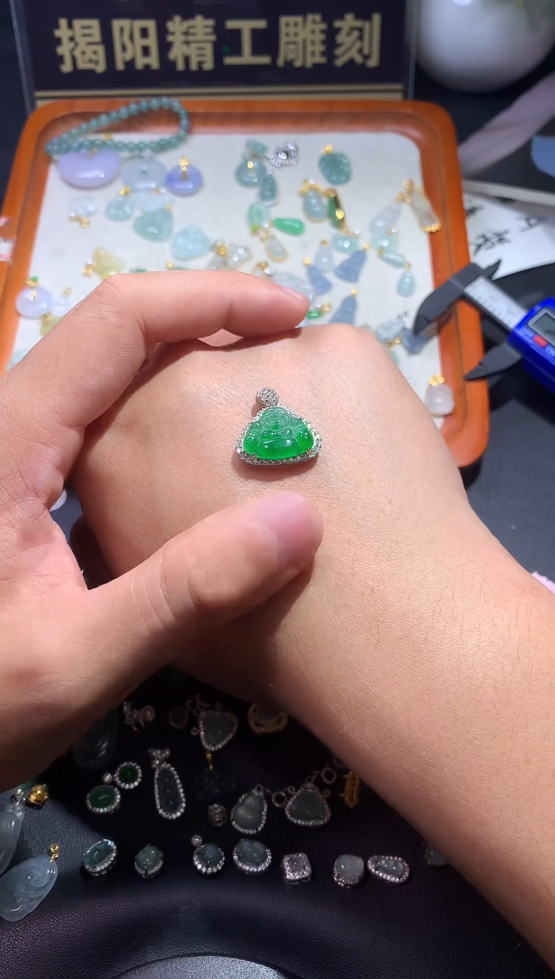 翡翠银S925镶嵌吊坠(不含链)喂***吗1