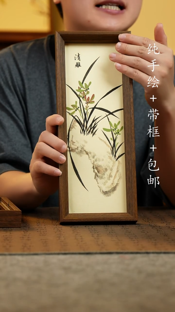 国画12.5*31.5原创纯手绘国风国画摆台
