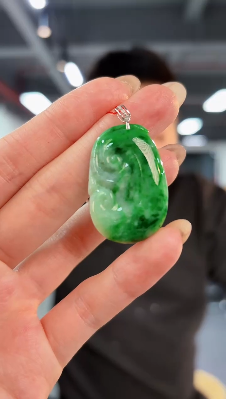 【闪购商品】翡翠颈饰18K金镶嵌缅料A货/支持复检/一件