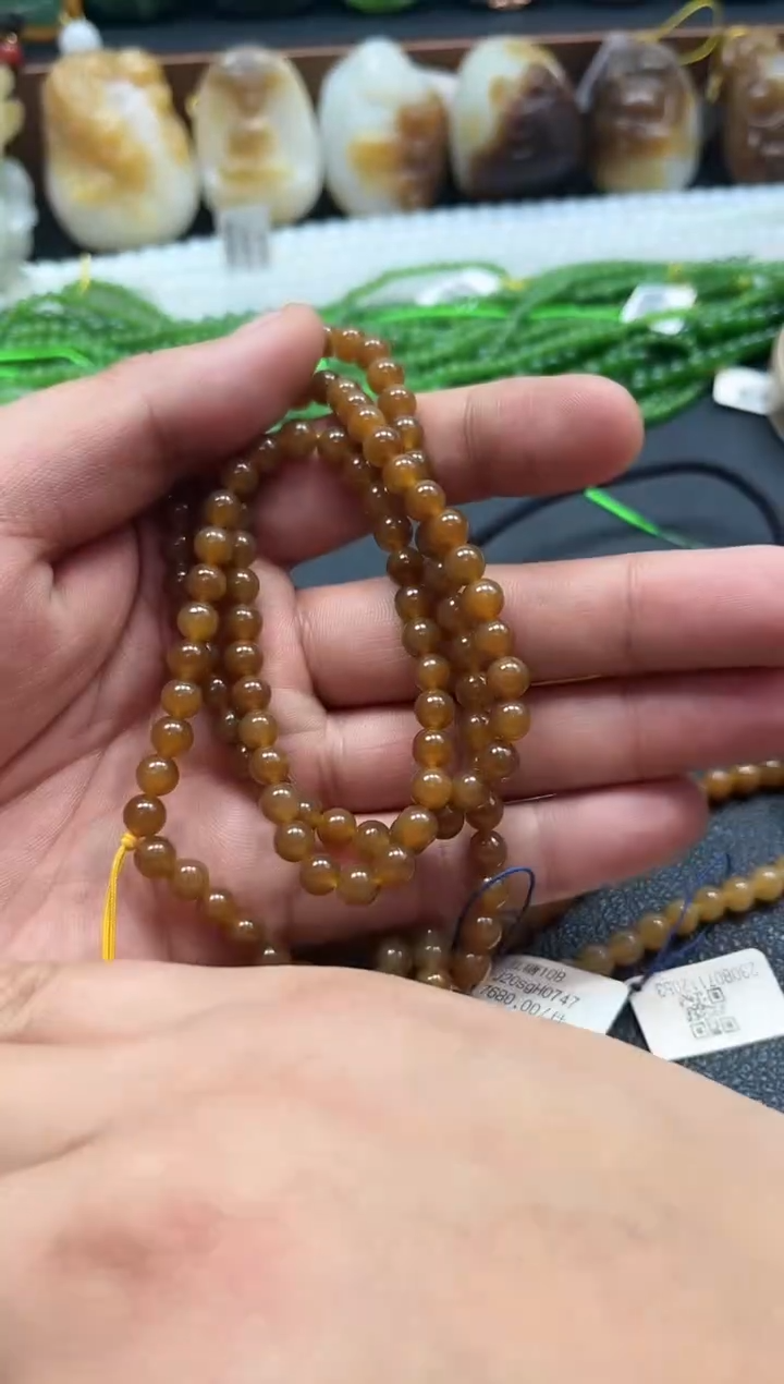 【闪购商品】和田玉颈饰未镶嵌新疆老红糖108