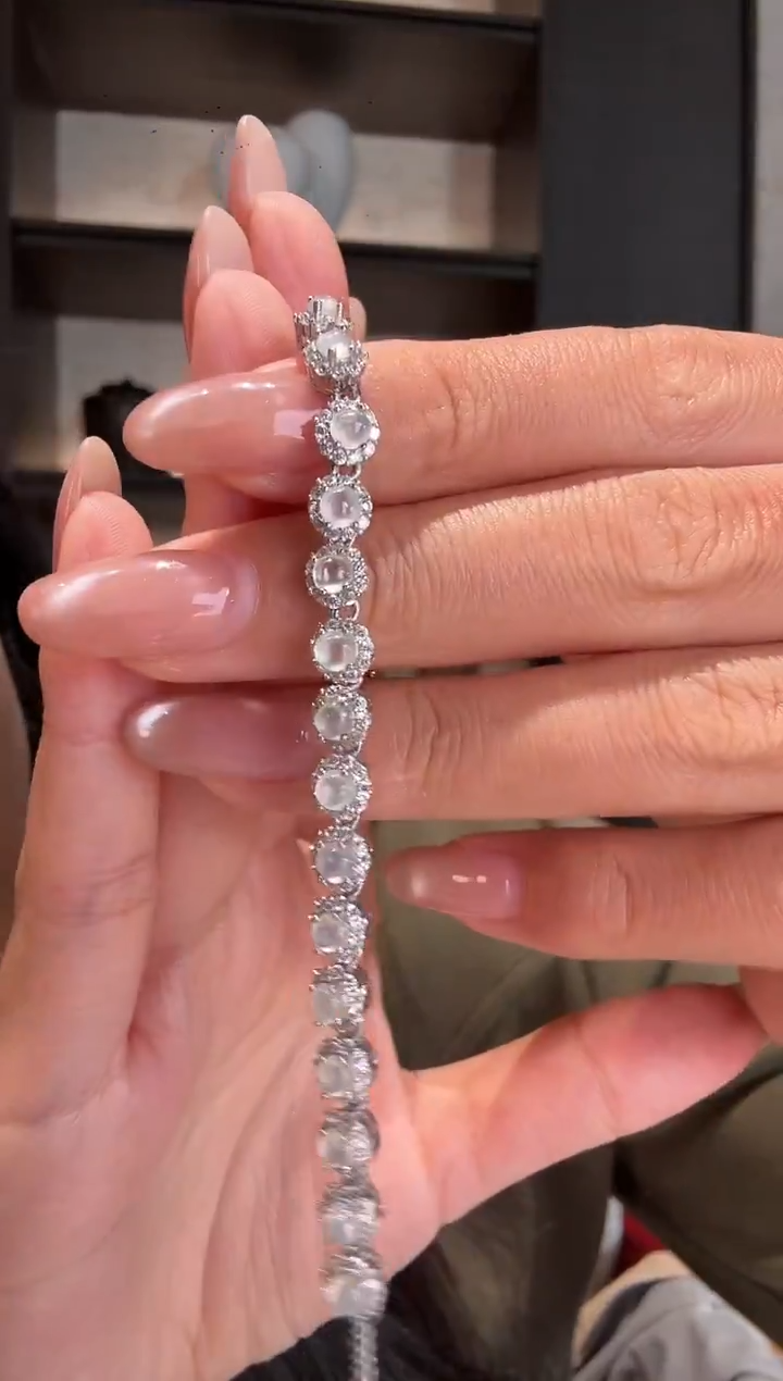 银S925镶嵌手链翡翠77