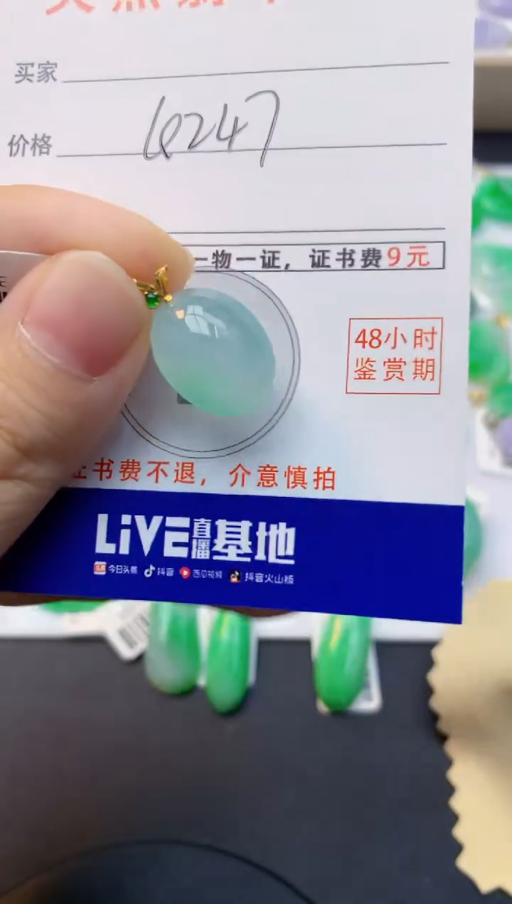 颈饰18K金镶嵌翡翠天然缅甸A货翡翠百元以上9元证书费自理