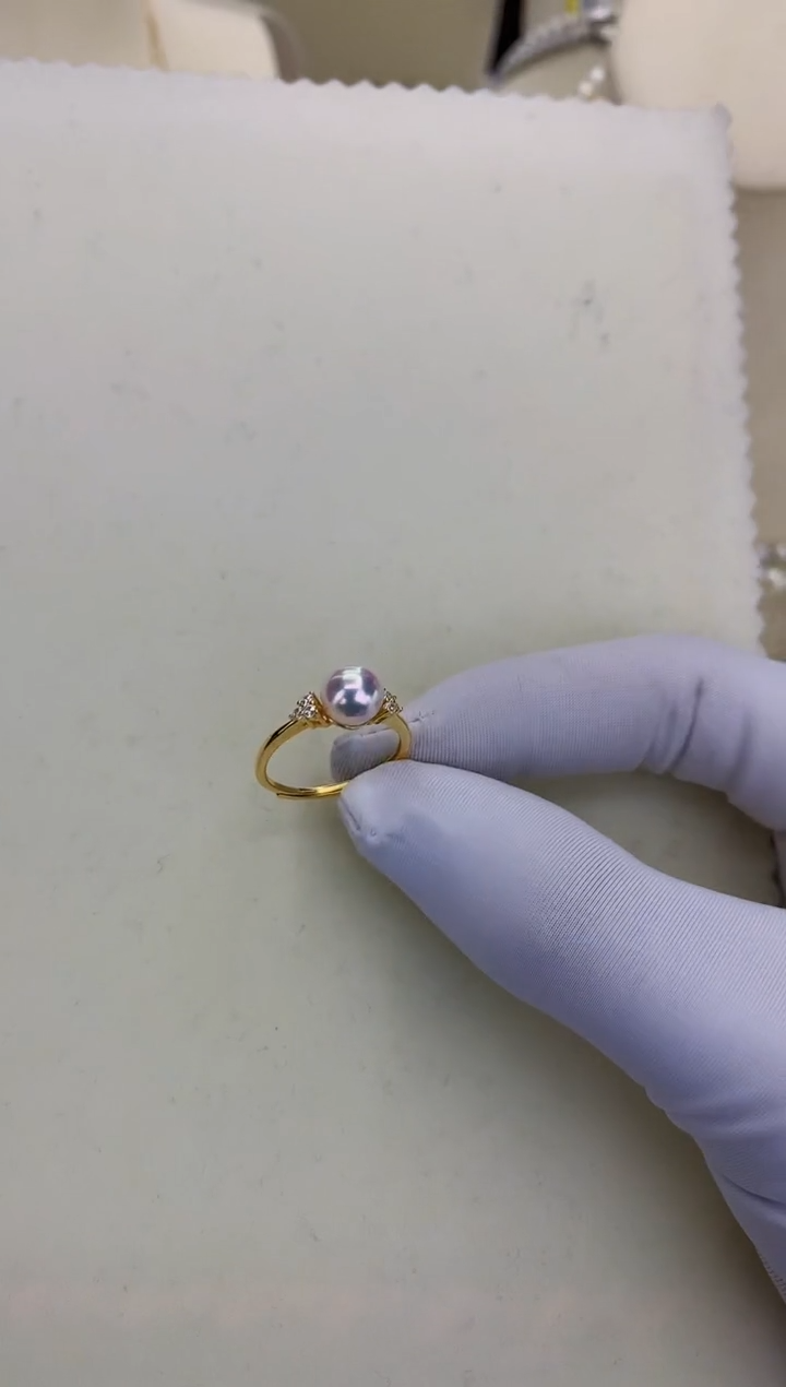 银S925镶嵌DA海水珍珠 GD203 戒指 8