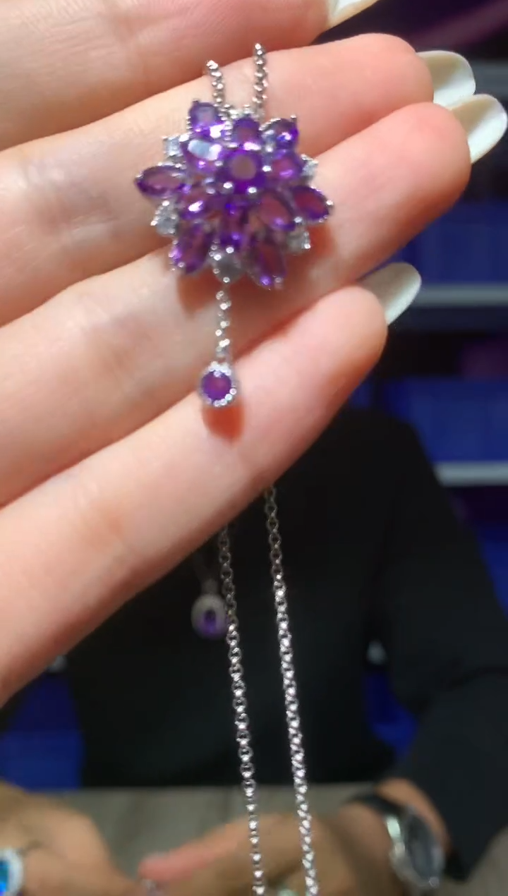 颈饰银S925镶嵌水晶【宝石世家严选】