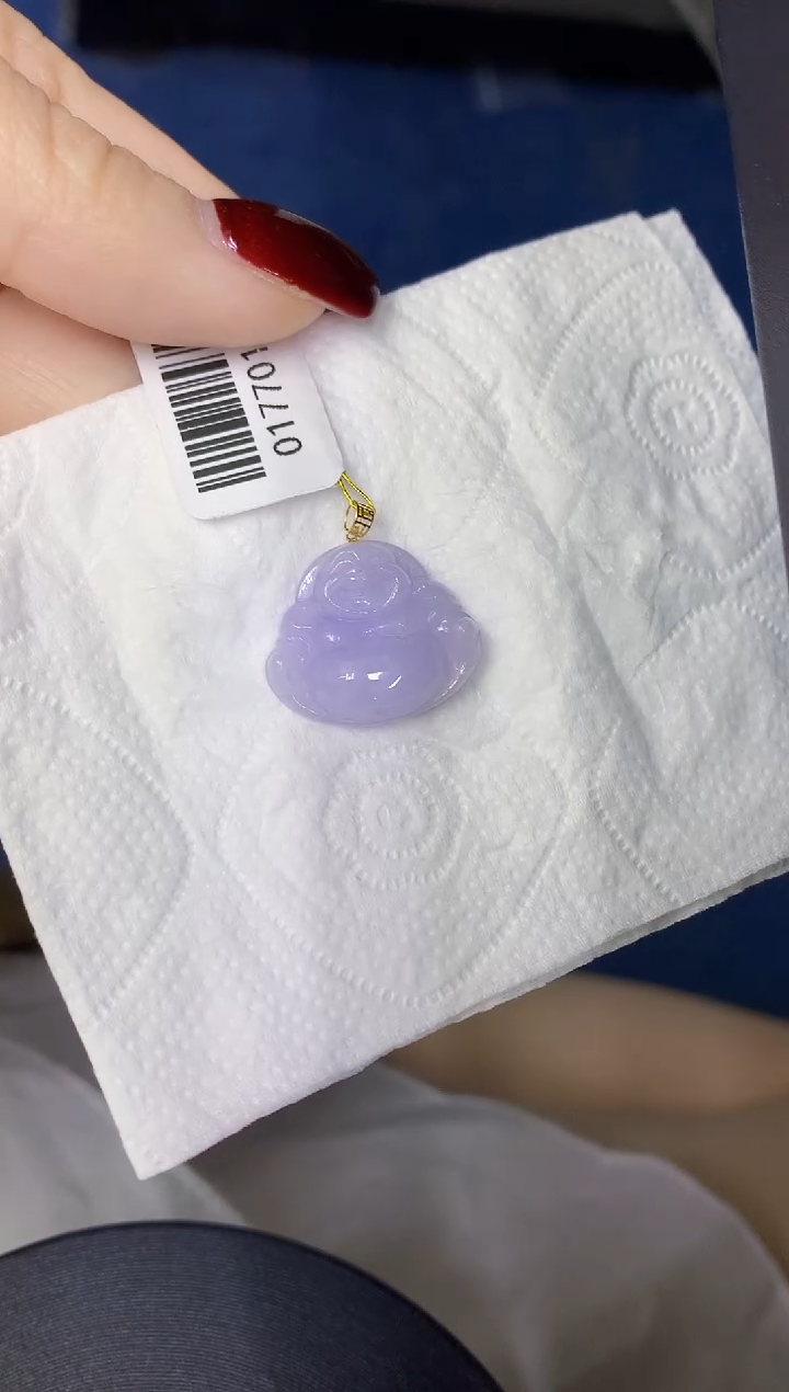 颈饰18K金镶嵌翡翠缅甸天然翡翠a货