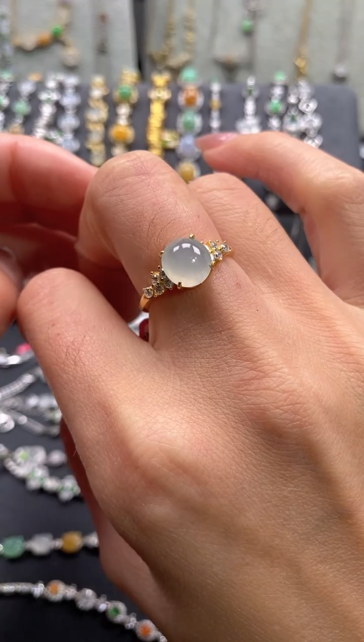 【闪购商品】翡翠戒指银S925镶嵌111111     4