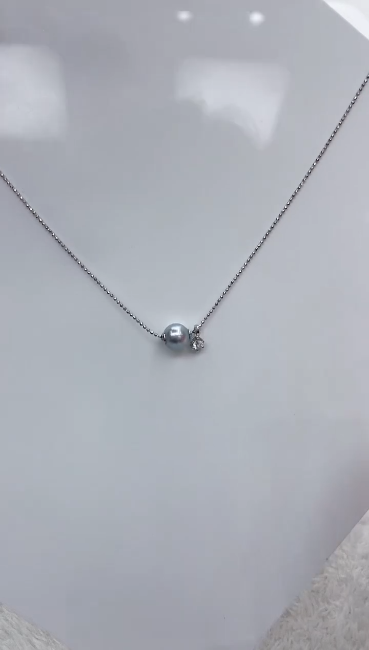 【闪购商品】海水珍珠颈饰银S925镶嵌海水珍珠项链