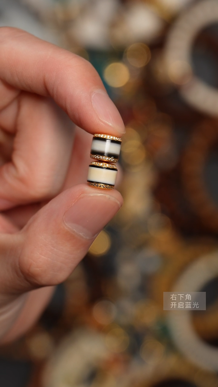 18K金镶嵌珠子玛瑙/玉髓嘉***业珠子