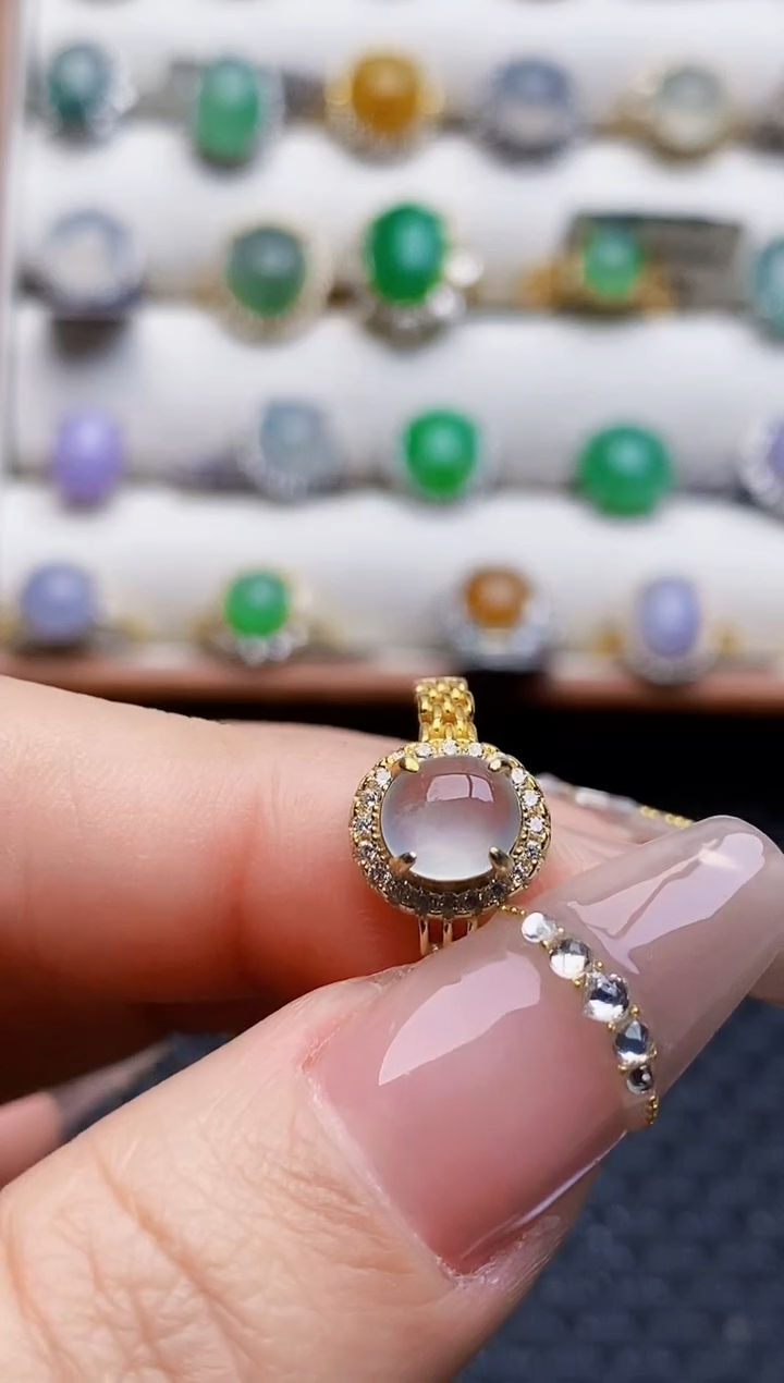 银S925镶嵌戒指翡翠1355