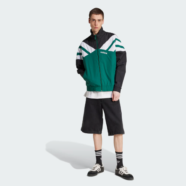 adidas/阿迪达斯复古足球风梭织运动宽松夹克外套JX3053