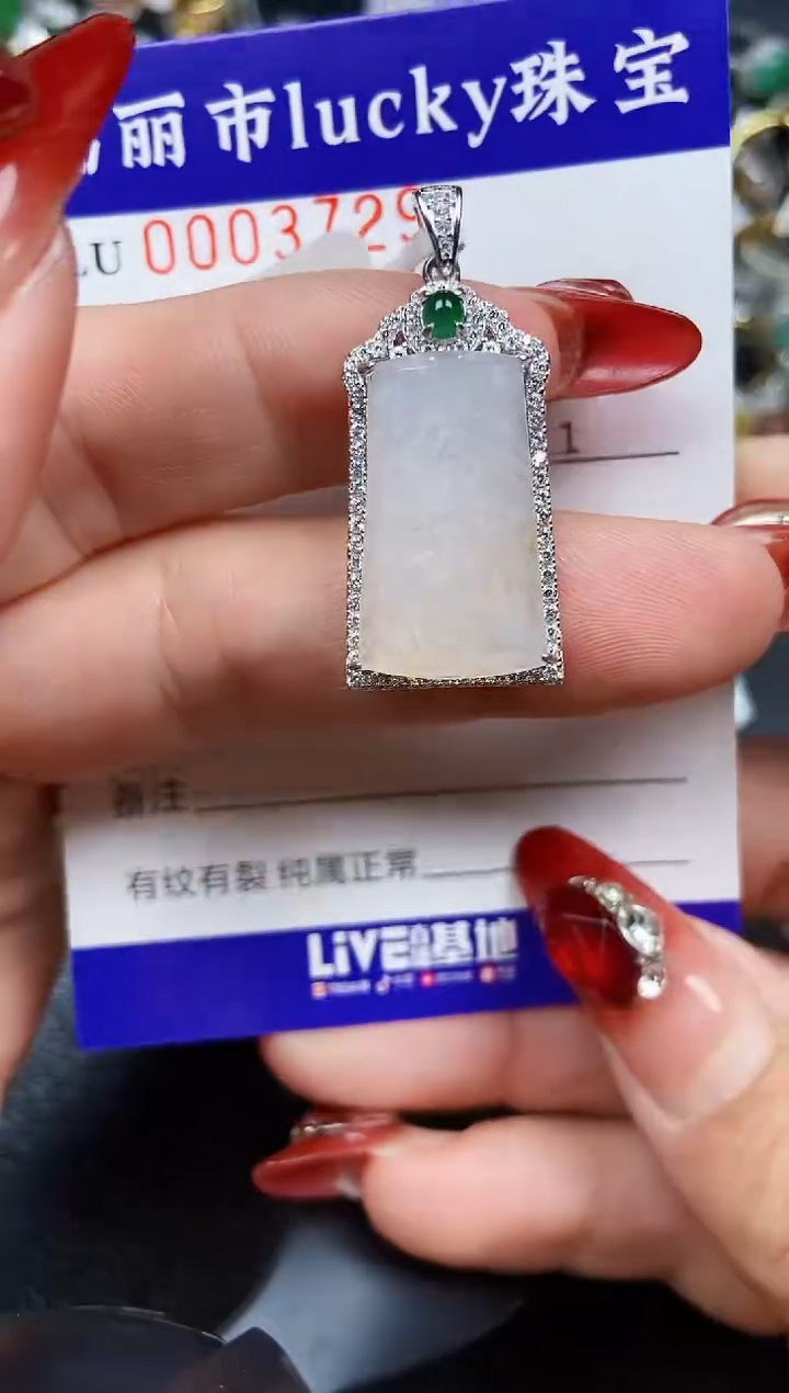 【闪购商品】翡翠颈饰银S925镶嵌3729