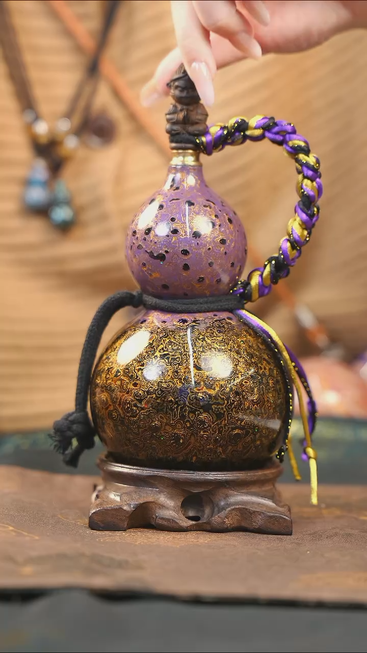 【闪购商品】RA139漆艺酒葫芦不包手串及旋转底座
