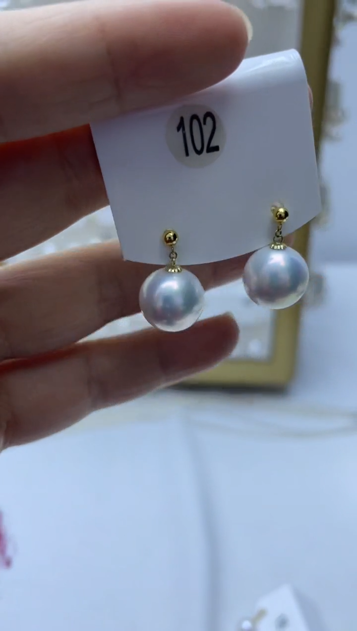 18K金镶嵌耳饰淡水珍珠102