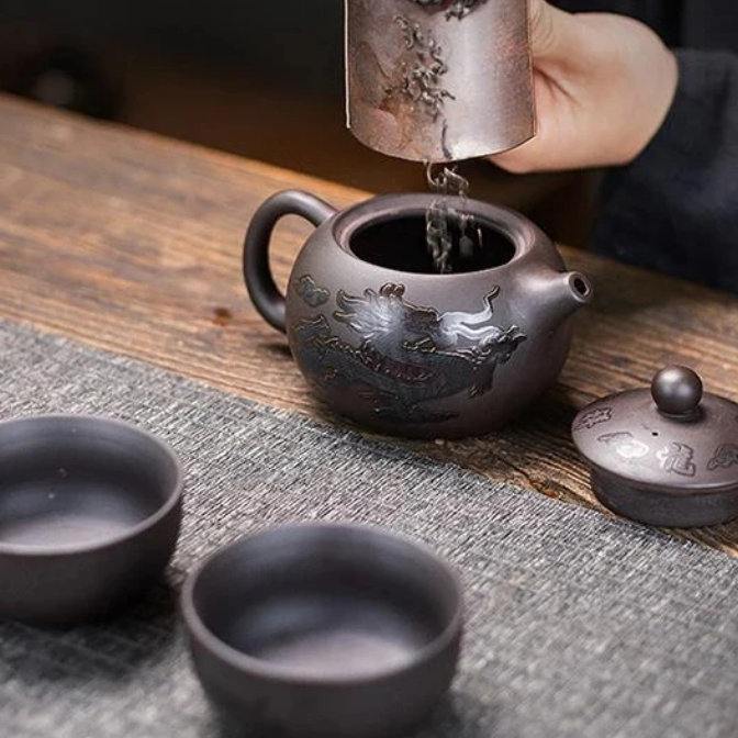 爆款户外茶壶配6个杯