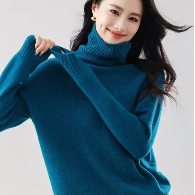 【PURE YARN】高级感纯色100%山羊绒衫高领时尚百搭秋冬-825