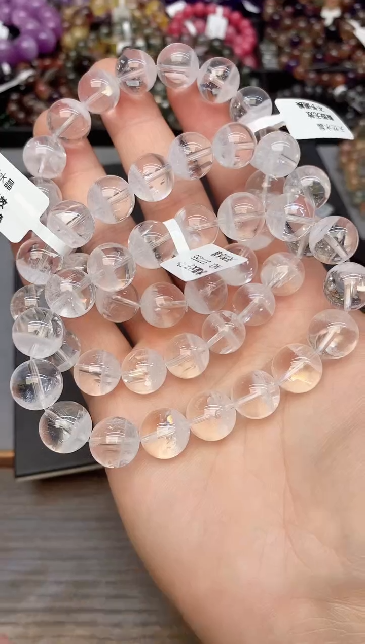 【闪购商品】水晶手串未镶嵌48 白幽灵 12mm 多样性发其一