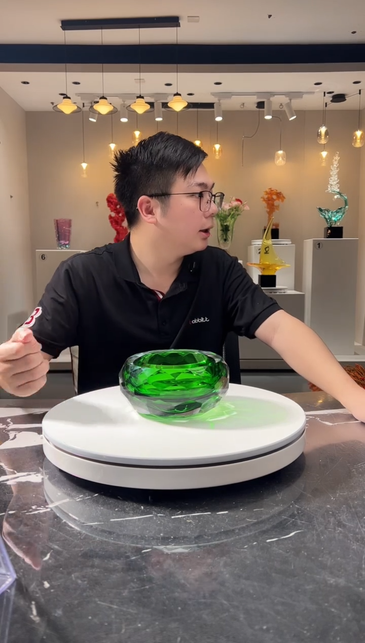 摆件巴比特美学-祖母绿冷磨切面坚果碟