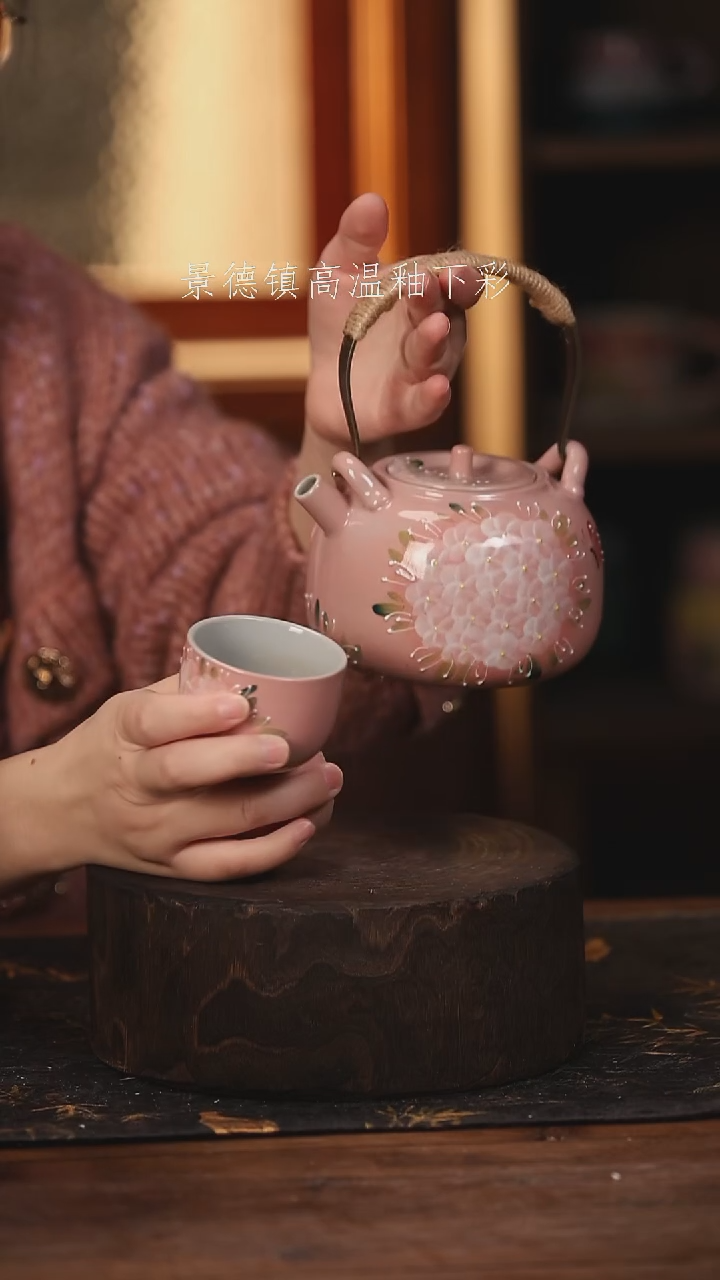 陶瓷景德镇高温釉下手绘陶瓷@L708@