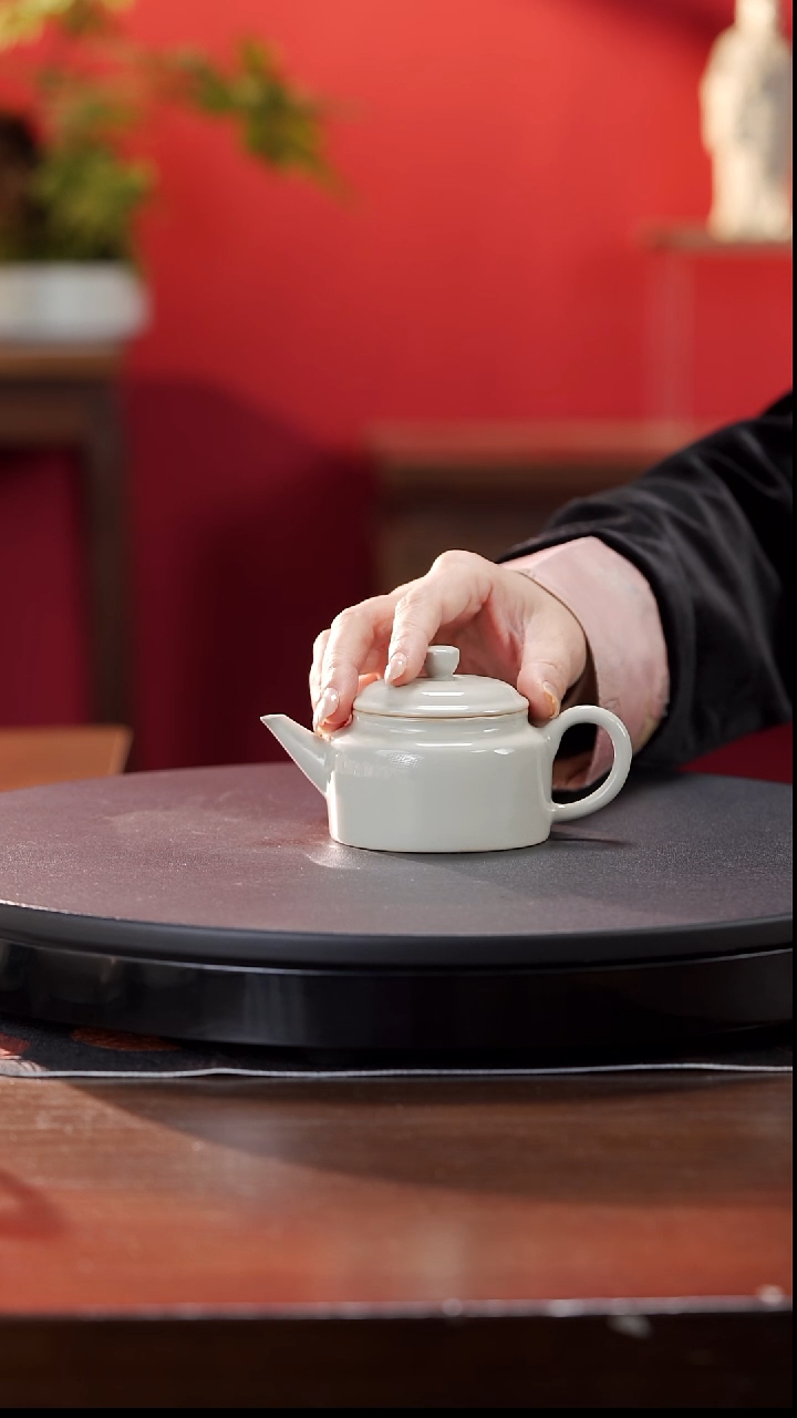 瓷片柴烧德钟壶-光素