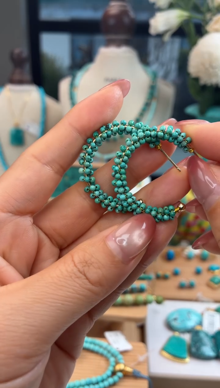 合金绿松石耳饰1