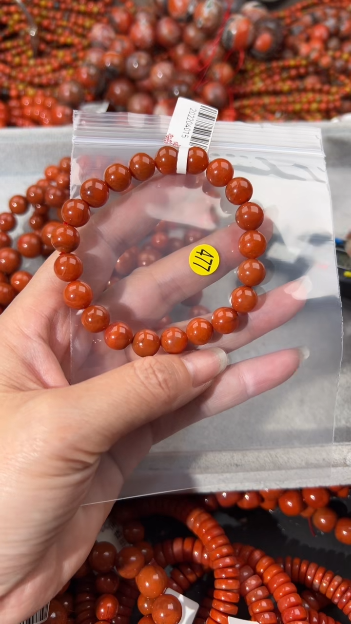 南红玛瑙未镶嵌手串9+