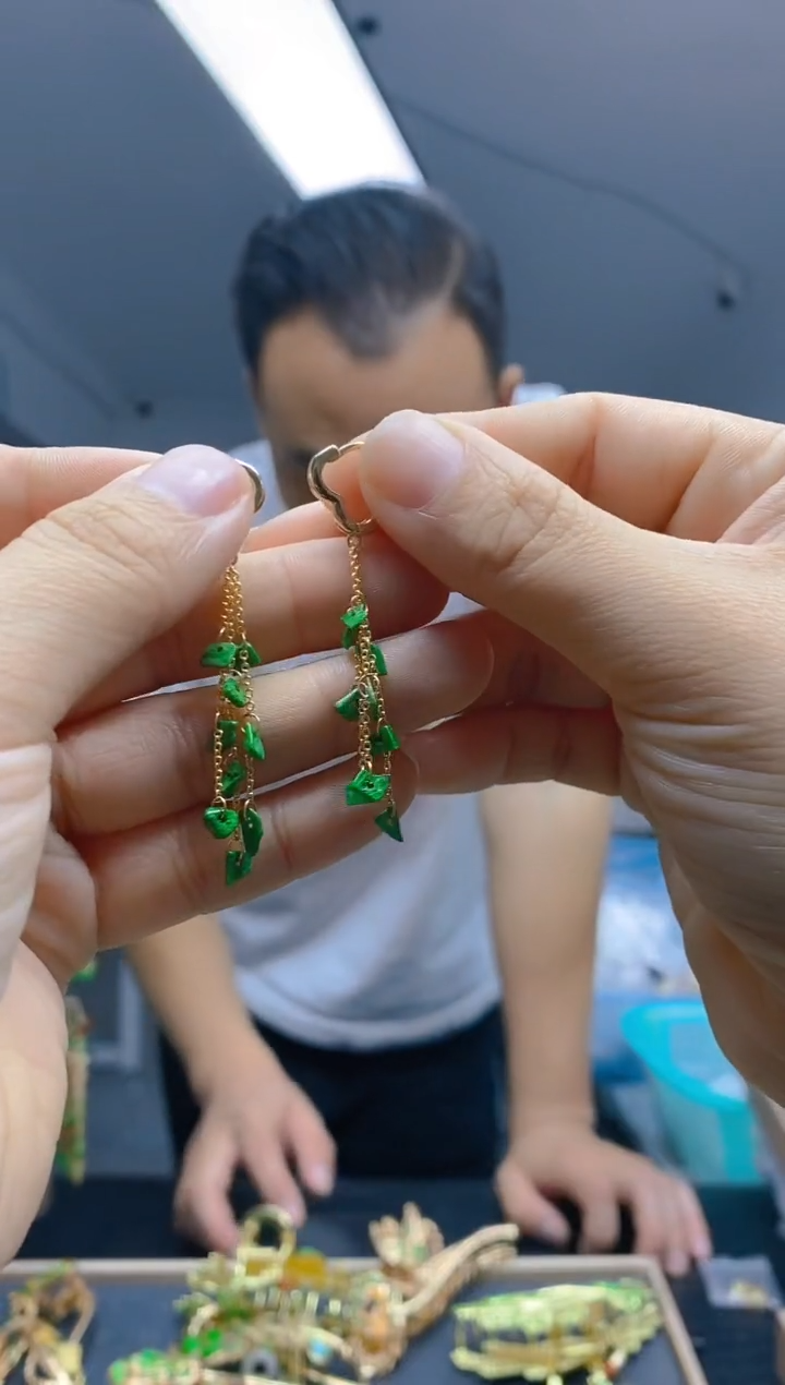 【闪购商品】翡翠耳饰合金398翡翠耳包