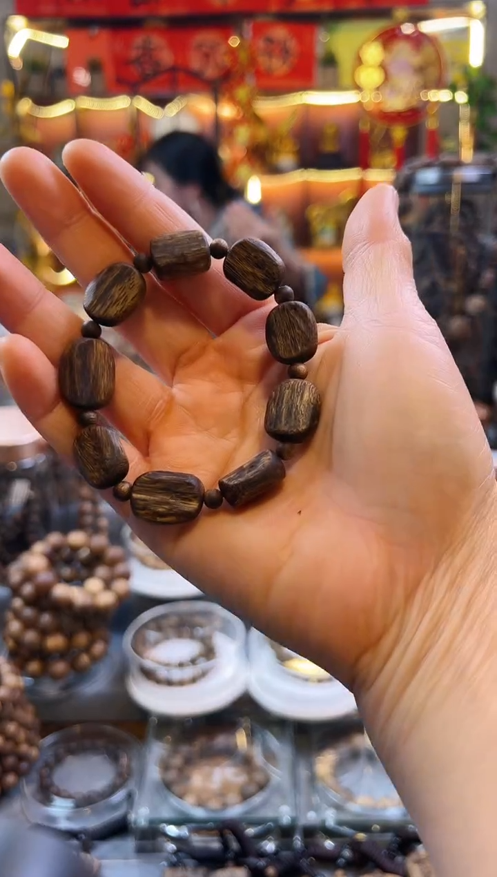 【闪购商品】沉香手串棋楠透顶绿单圈