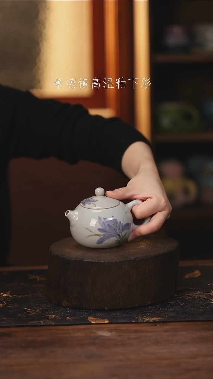 陶瓷景德镇高温釉下手绘陶瓷@L510@