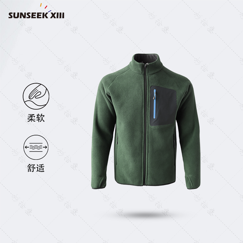 three百搭耐穿】双面摇粒绒内搭户外休闲立领舒适保暖抓绒衣2548