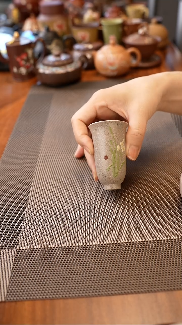 茶壶紫砂芝麻段泥 闻香杯 兰花