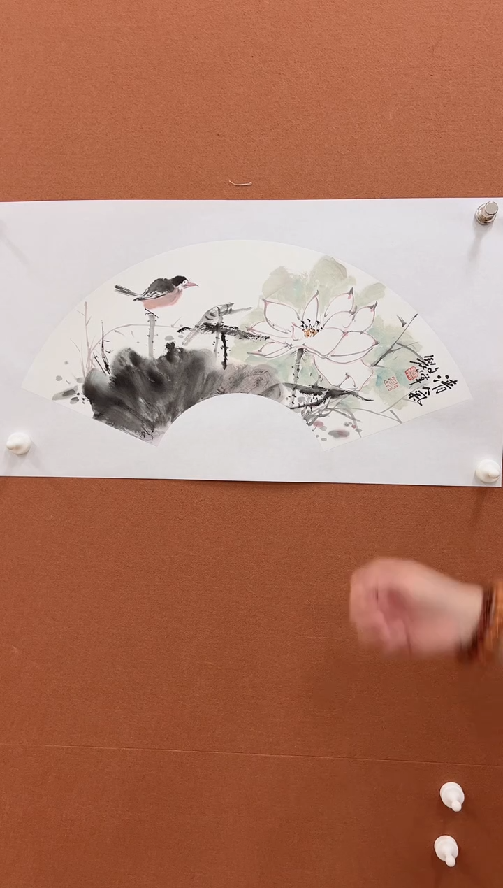 国画李文峰花鸟扇面