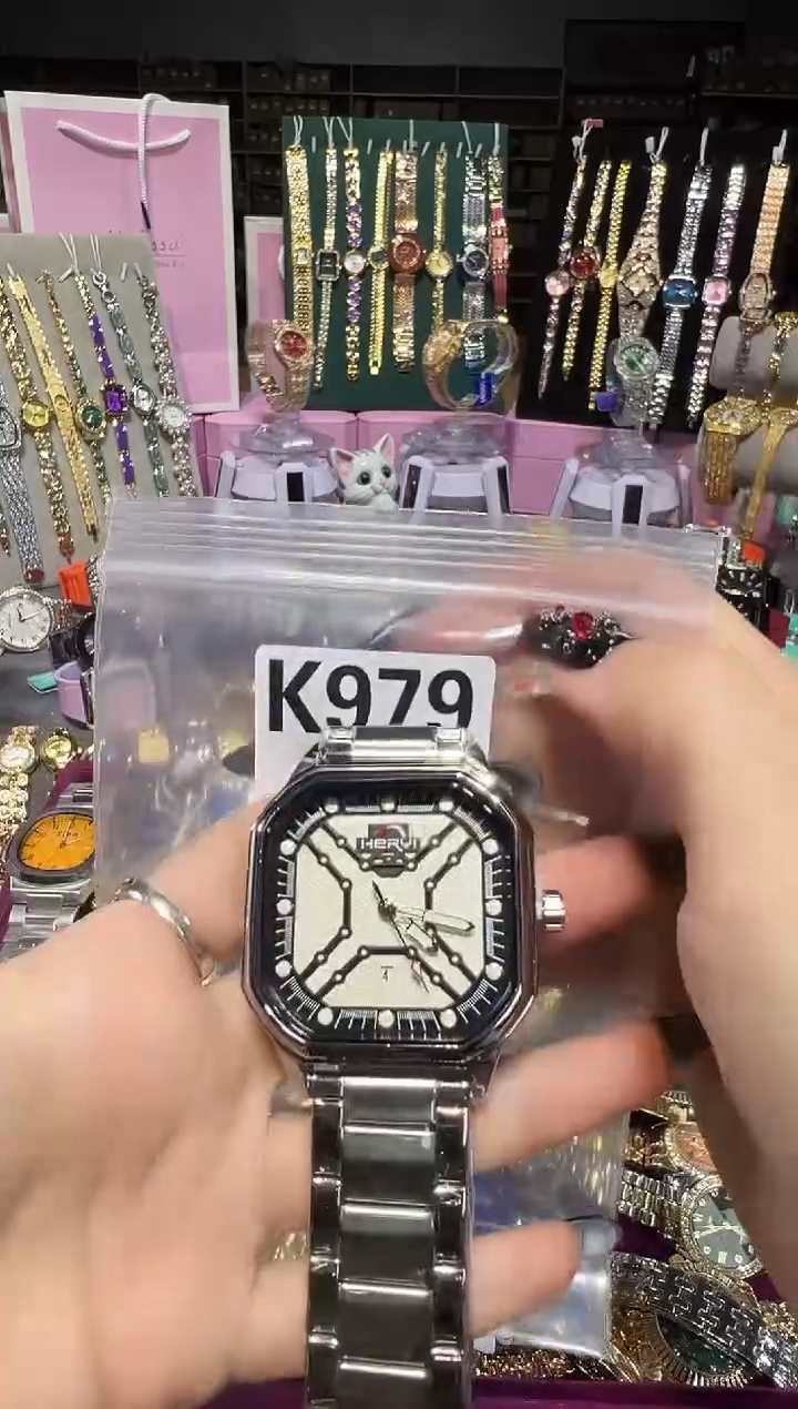 石英机芯不锈钢不锈钢直播定闪专用