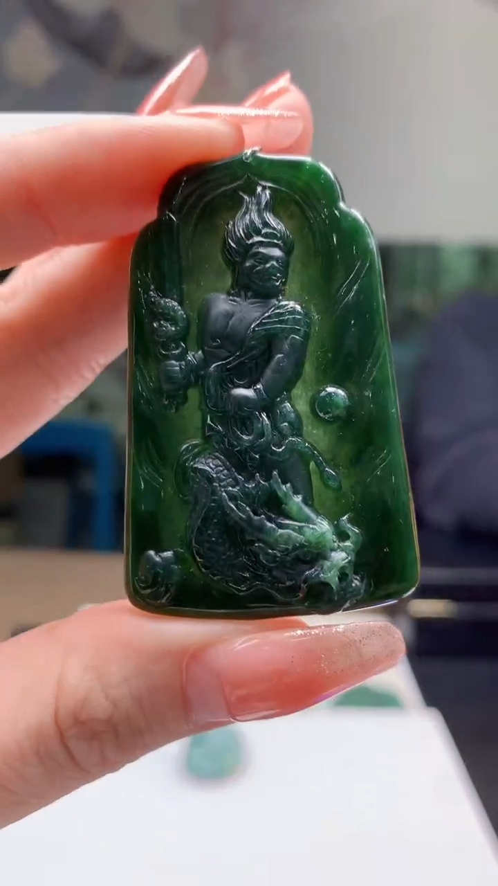 【闪购商品】定制翡翠未镶嵌1044ry-毛货挂件34