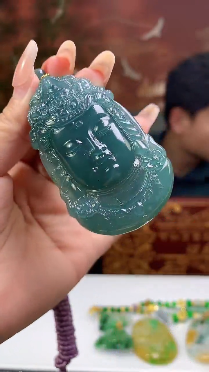 【闪购商品】定制翡翠未镶嵌1002xx-毛货挂件33