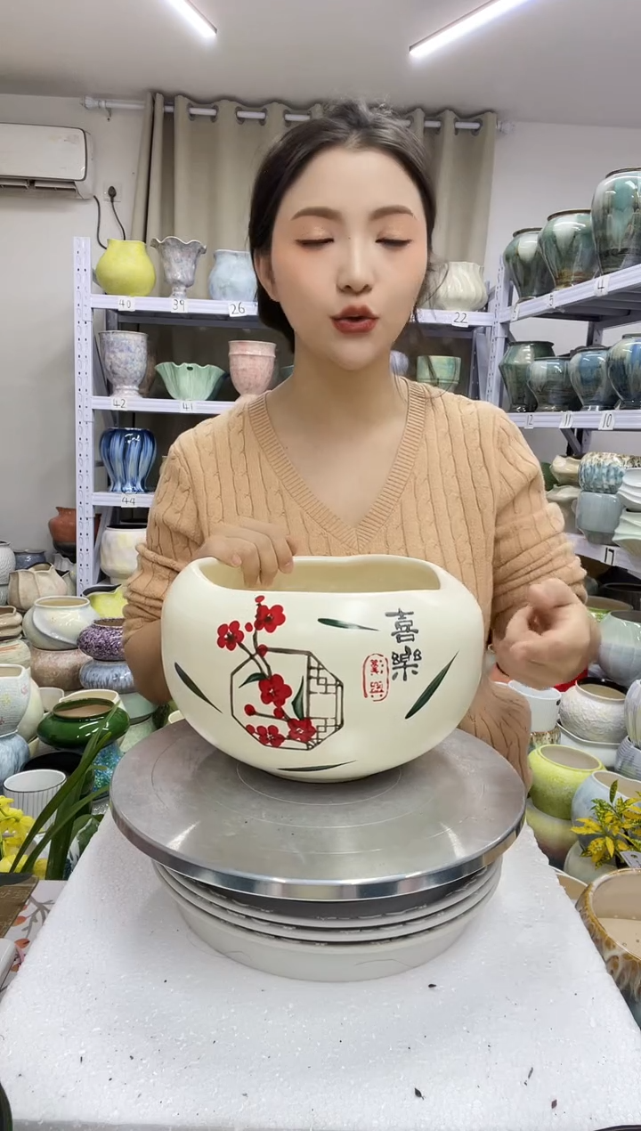 12.30陶瓷花盆直播链接高.      15口18