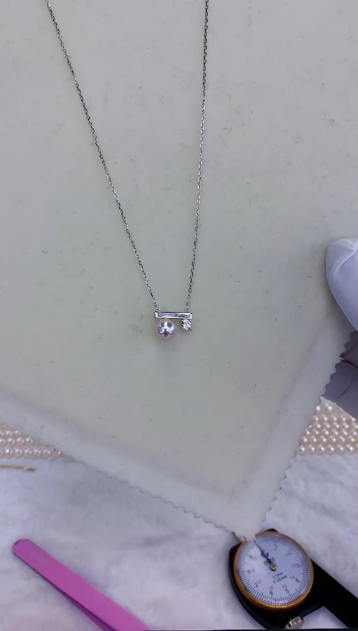 【闪购商品】海水akoya珍珠S925银银色平衡木套链·YAT004