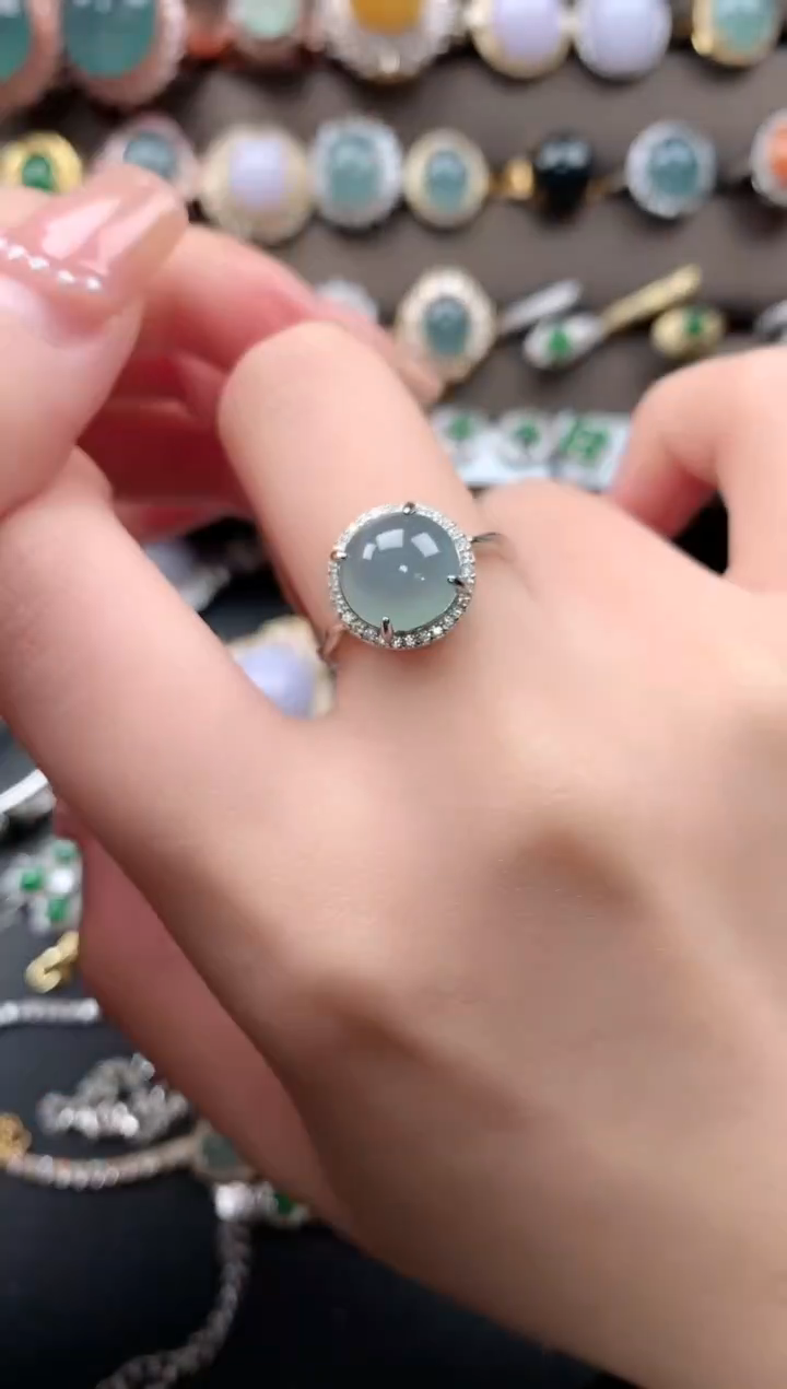 【闪购商品】翡翠戒指银S925镶嵌512411