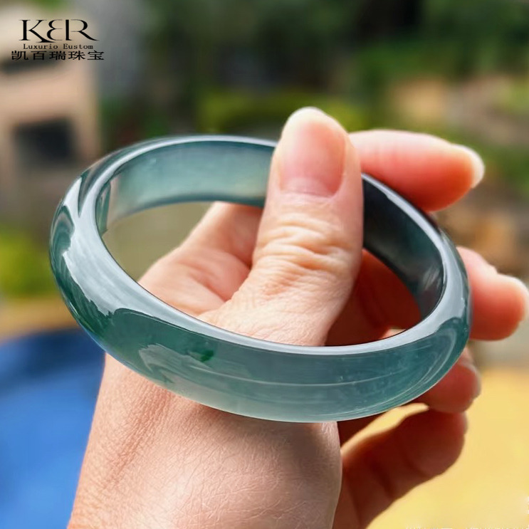 天然A货翡翠高货正圈手镯镯子简约百搭多样性发/其一KBR0109002