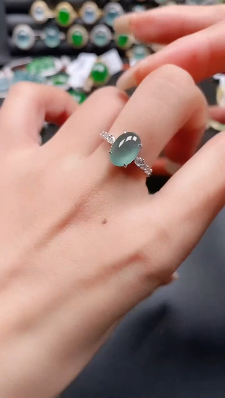 银S925镶嵌戒指翡翠1111