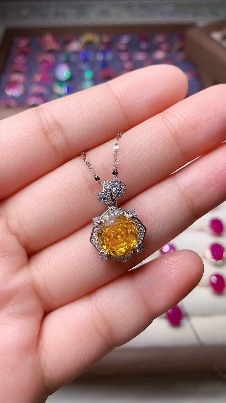 【闪购商品】彩色蓝宝石颈饰银S925镶嵌0000