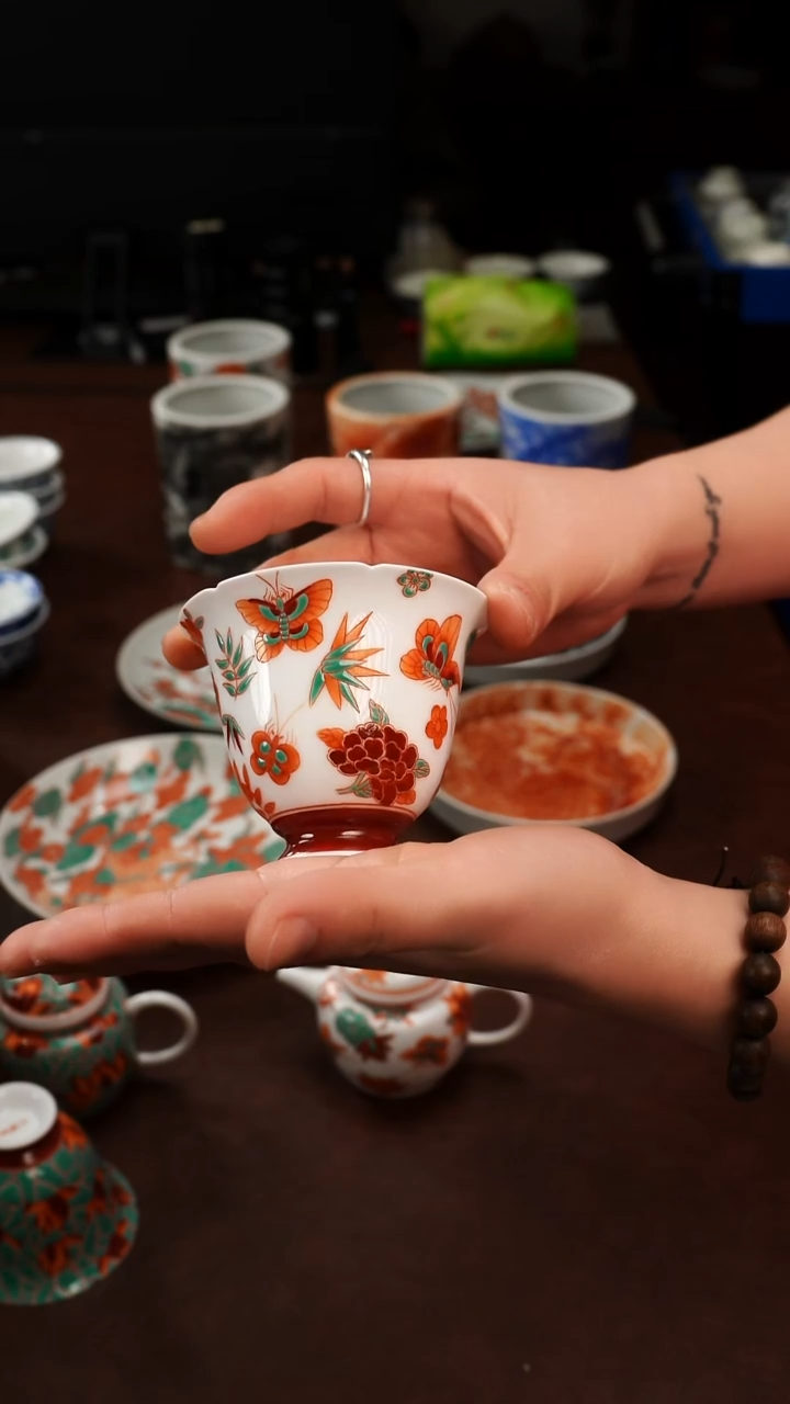 摆件陶景德镇瓷器，青花瓷手绘茶具~