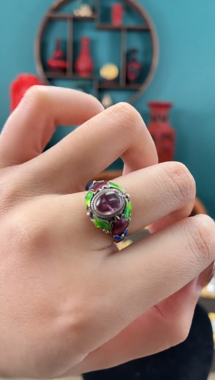 非遗手工花丝镶嵌戒指