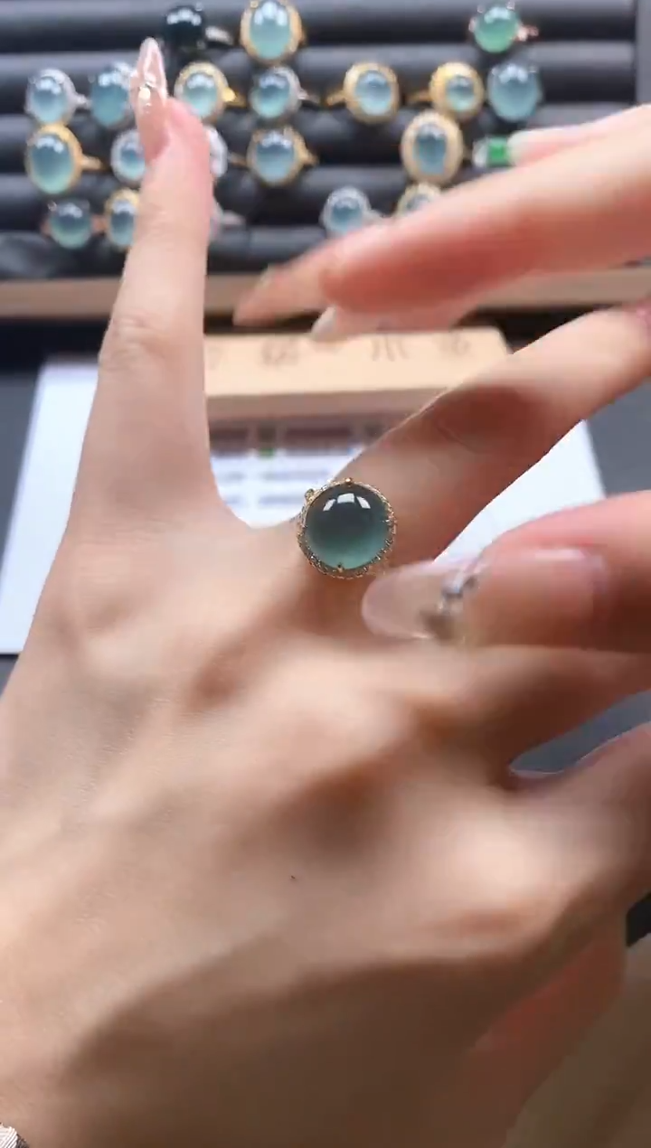 银S925镶嵌戒指翡翠000